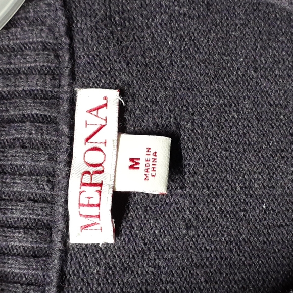 NWOT Merona Purple Partial Zip Cotton Pull Over Top, Size M - Picture 4 of 8